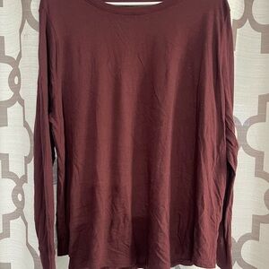 Terra & Sky Women's Long Sleeve Top - Deep Red